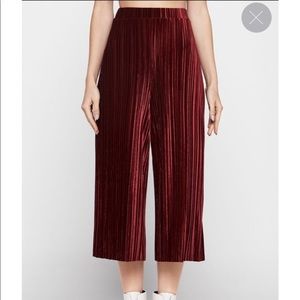 BCBGeneration Red Velvet Pleated Culotte Pant M